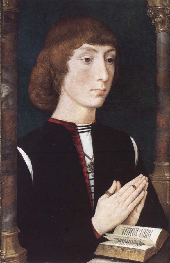 Hans Memling A Young Man at Prayer